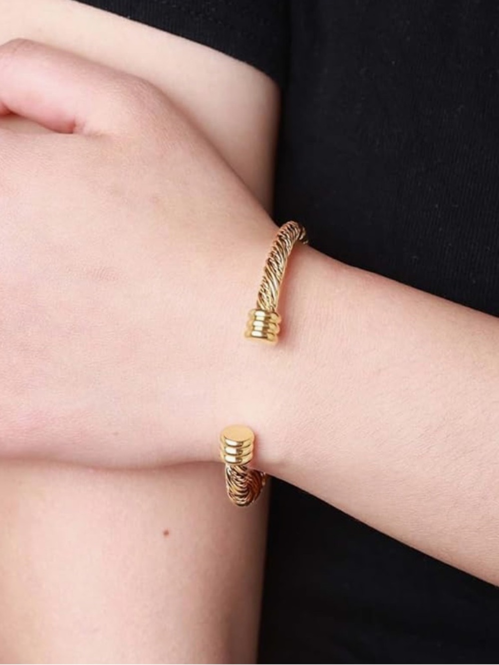 Elegant Gold Twisted Rope Bangle Bracelet